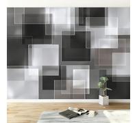 Wallpaper Modern Abstract Geometry Blocks Photo Mural 250W x 175H cm, Minimalist Non-Woven Wall Art Poster Picture Design - Wall Mural Decoration for Living Room Bedroom Children's Room