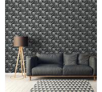 Wallpaper Monkey Jungle Black White Tropical Embossed Textured Vinyl Design