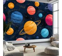 Wallpaper Mural 3D Dreamy Universe Planet Galaxy Wallpaper 250 x 175 cm (WxH) - Children's Bedroom Wall Non-Woven Premium Art Print Poster, Boy or Girl Gift Decoration Wall Mural, Blue