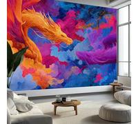 Wallpaper Mural 3D Eastern Divine Beast Auspicious Clouds Dragon Wallpaper 150 x 105 cm (WxH) - Children's Bedroom Wall Non-Woven Art Print Poster, Boy or Girl Gift Decoration Wall Mural, Multicolor