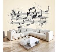 Wallpaper Mural 3D Effect Graffiti Musical Notes Photo Wallpaper Music Wall Mural for Modern Living Room Bedroom Art Decoration Poster Murals Wall 250 x 175 cm F188