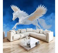 Wallpaper Mural 3D Panoramic Photo Mural Fantasy Animals Horses Blue Backdrop Wall Interior Decor Wallpaper, 500 x 280 cm 3D Effect Poster Decoration for Bedroom Living Room