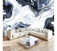 Wallpaper Mural 3D Panoramic Photo Mural Modern Marble Texture Fluid Art Grey Backdrop Wall Interior Decor Wallpaper, 500 x 280 cm 3D Effect Poster Decoration for Bedroom Living Room