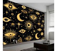 Wallpaper Mural 3D Panoramic Photo Mural Mystery The Cosmos The Eyes Black Backdrop Wall Interior Decor Wallpaper, 350 x 256 cm 3D Effect Poster Decoration for Bedroom Living Room