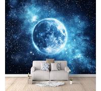 Wallpaper Mural Art Planet Print Photo Wallpaper, Non-Woven Wall Paper, Blue Space Planet Decoration Poster Picture Modern Mural 150 x 105 cm for livingroom Bedroom A-W-0887-3S
