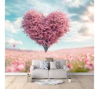 Wallpaper Mural Art Trees Print Photo Wallpaper, Non-Woven Wall Paper, Abstract Pink Flowers Decoration Poster Picture Modern Mural 150 x 105 cm for livingroom Bedroom A-W-0887-3S