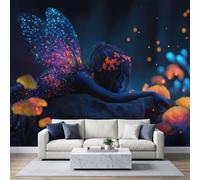 Wallpaper Mural Butterfly Wings Fairy Photo Wallpaper 500x350cm | Wall Mural Non-Woven Art Print Decoration, Magical Butterfly Plants Poster Picture for Living Room Kids Bedroom TV Backdrop