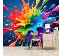 Wallpaper Mural Colorful Splash Ink 3D Pattern 274x203cm,Modern Abstract Art Design Photo Wallpaper Silk Cloth Wall Art for TV Background Bedroom Office