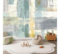 Wallpaper Mural Distressed Nostalgic Photo Wallpaper Abstract Vertical Block Distressed Texture Wall Mural Non-Woven Art Print Decoration Poster for Living Room Bedroom, 200 x 140 cm