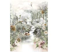 Floral PHOTO Wallpaper Wall Mural for Bedroom Purple Pink Dark Flowers 184x254cm