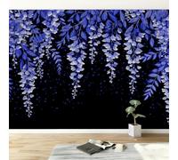Wallpaper Mural for Living Room 350 x 256 cm Digital Art Vines Hanging Down Poster Wall Mural Non-Woven Photo Wallpaper, Modern Bedroom Kids Room TV Background Wall Decor, Blue Purple