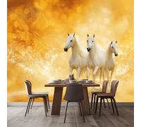 Wallpaper Mural for Living Room Fantasy Animal White Horse 400x280 cm Poster Wall Mural Non-Woven Photo Wallpaper, Modern Bedroom Kids Room TV Background Decor