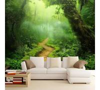 Wallpaper Mural for Living Room Green Jungle Path 400x280 cm Poster Wall Mural Non-Woven Photo Wallpaper, Modern Bedroom Kids Room TV Background Decor