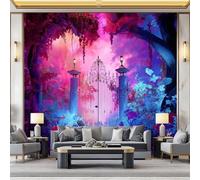 Wallpaper Mural Garden Iron Gate 350x256 cm Modern 3D Print Photo Wallpaper Non-Woven Wall Mural, for Living Room Bedroom Children's Room Poster Decor