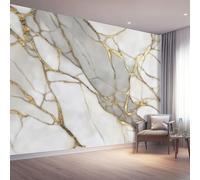 Wallpaper Mural Light Luxury Style Golden Yellow Marble Crackle Non-Woven Art Print Wall Mural Decor Poster Picture Design Modern Living Room Kitchen Dining Room Bedroom 200 X 140 Cm