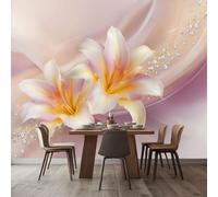 Wallpaper Mural Lily 3D Diamond 250x175 cm Modern 3D Print Photo Wallpaper Non-Woven Wall Mural, for Living Room Bedroom Children's Room Poster Decor