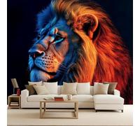 Wallpaper Mural Lion Non-Woven 250x175cm Wall Murals Majestic Lion Photo Wallpaper Wild Animal Decoration Wall Covering for Home Living Bedroom Children Room Decoration