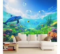 Wallpaper Mural Marine Fish Coral 200x140 cm Modern 3D Print Photo Wallpaper Non-Woven Wall Mural, for Living Room Bedroom Children's Room Poster Decor