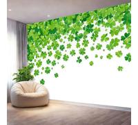 Wallpaper Mural Minimalist Clover Flat Design,White Print Photo Wallpaper Non-Woven Wall Mural, for Living Room Bedroom Children's Room Poster Decor 350 x 256 cm（WxH