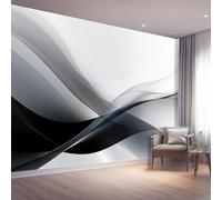 Wallpaper Mural Modern Simplicity Black Lines Ripples Non-Woven Art Print Wall Mural Decor Poster Picture Design Modern Living Room Kitchen Dining Room Bedroom 250 X 175 Cm