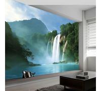 Wallpaper Mural Nature Landscape Art Poster Backdrop for Living Room Bedroom Garden Wall Decor Jungle Waterfall Mountain Greenery Backdrop Aesthetic Mural for Bedroom - 450 x 280 cm