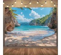 Wallpaper mural of a secluded tropical beach cove - a vibrant decoration in a summer paradise background with beach motifs 300x200CM