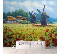 Wallpaper Mural Rural Countryside House Landscape 500(W)X350(H)Cm Children'S Room Wall Mural 3D Photo Wallpaper Self-Adhesive For Kids Bedroom Living Room Home Decoration Poster Wall Photo Wal-9970029
