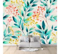 Wallpaper Mural Rural Style Art Poster Backdrop, for Living Room Bedroom Garden Wall Decor Plant Leaves Flowers and Fruit Backdrop Aesthetic Mural for Bedroom - 500 x 280 cm