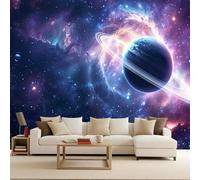 Wallpaper Mural Saturn Non-Woven 250x175cm Wall Murals Space Planet Photo Wallpaper Galaxy Decoration Wall Covering for Home Living Bedroom Children Room Decoration