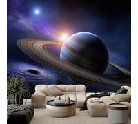 Wallpaper Mural Space Galaxies Planets 200x140 cm Modern 3D Print Photo Wallpaper Non-Woven Wall Mural, for Living Room Bedroom Children's Room Poster Decor