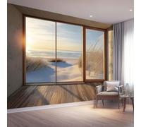 Wallpaper Murals 250 x 175 cm Wall Mural Poster Picture Design Modern Architecture Dunes Sea Sunset Theme, Non-Woven Wallpaper for Bedroom Living Room Office Kids Room Nursery Home Decor, Brown Beige