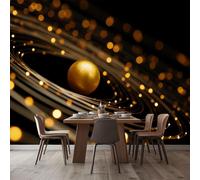 Wallpaper Murals Abstract Lights Golden Pearls 250x175 cm Modern Art HD Poster Mural 3D Photo Wallpaper, Living Room Bedroom Home Office Backdrop Wall Decor