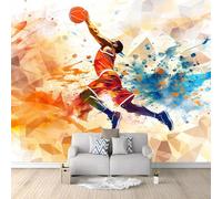 Wallpaper Murals Basketball Player 200 x 140cm 3D Art Photo Wallpaper, HD Print Wall Mural Giant Poster, Modern Living Room Bedroom Kids Room Backdrop Wall Decor