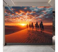 Wallpaper Murals Camel 400x280cm, Desert Decor Removable Wall Decor, Sunset Decoration Mural Photo for Home Living Room, Children Bedroom, Playroom