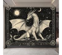 Wallpaper Murals Dragon 450x315cm, Sun Moon Stars Decor Removable Wall Decor, Fantasy Creatures Decoration Mural Photo for Home Living Room, Children Bedroom, Playroom