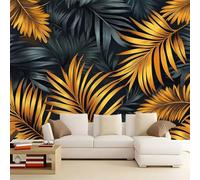 Wallpaper Murals Golden Palm Leaves 500x280 cm Modern Art HD Poster Mural 3D Photo Wallpaper, Living Room Bedroom Home Office Backdrop Wall Decor