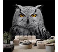 Wallpaper Murals Gray Owl 200x140 cm Modern Art HD Poster Mural 3D Photo Wallpaper, Living Room Bedroom Home Office Backdrop Wall Decor