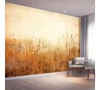 Wallpaper Murals Retro Style Watercolor Fields, Non-Woven Wallpaper Beige Wall Paper Roll for Living Room Bedroom Adults Teenager - Feature Wall Home Decoration 200 x 140 cm(WxH)