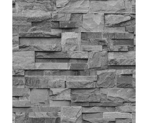 Wallpaper Muriva Luxury Realistic Slate Cladding Stone Natural Black J27409