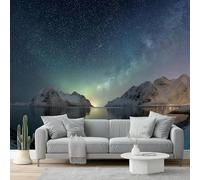 Wallpaper Nature Starry Sky Stars Islands Photo Mural Murals Wall Art Modern Wallpaper Colorful Non-Woven Murals 200 x 140 cm (W x H) for Living Room Bedroom Restaurant Wall Decoration