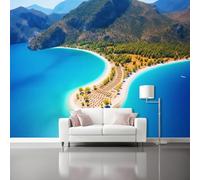 Wallpaper Nature Theme 118.1" x 82.7" - Islands Oceans Pattern Panoramic Mural Art Print Decor Wallpaper, 3D Non-Woven Wall Murals for Living Room Bedroom Restaurant Hallway Home Decoration