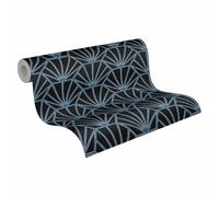 Wallpaper non-woven 37528-2 ornaments black blue white (4,27£/1qm)