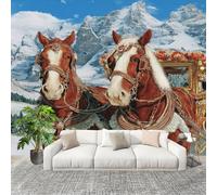 Wallpaper Non-Woven European Animal Horse Mural Modern Decoration Poster 400x280cm for Living Room Sofa TV Background Wall Wallpaper Art Painting Removable Waterproof Mural
