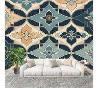 Wallpaper Non-Woven Geometric Abstract Four Leaf Clover Pattern Mural Modern Decoration Poster 200x140cm for Living Room Sofa TV Background Wall Wallpaper Multicolored Removable Waterproof Mural