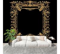 Wallpaper Non-Woven Luxurious European Pattern Mural Modern Decoration Poster 200x140cm for Living Room Sofa TV Background Wall Wallpaper Black Removable Waterproof Mural