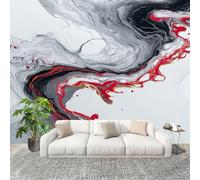 Wallpaper Non-Woven Marble Abstract Fluid Mural Modern Decoration Poster 250x175cm for Living Room Sofa TV Background Wall Wallpaper Grey Removable Waterproof Mural