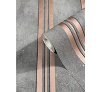 Wallpaper Non-Woven Stripes metallic Glitter grey pink 32637 (4,33£/1qm)