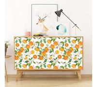 Wallpaper Orange Fruit Flower Peel and Stick Wallpaper Self Adhesive Wallpaper Removable Wallpaper for Bedroom Wall Cabinets Decor Worktop Vinyl Covering Sticky Back Wallpaper 1P (45x300cm)