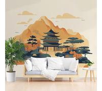 Wallpaper Oriental Art Landscape Painting Wall Mural Non-Woven 400x280cm(W x H) Mural Wallpaper for Living Room Bedroom - Vintage Architectural Landscape Photo Wallpapers & Home Decor