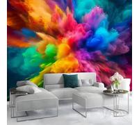 Wallpaper Paint Explosion Rainbow Wallpaper for Adults Kids Bedroom Living Room Lounge TV Backdrop Brown Hallway and Stairs 400 x 280 cm
